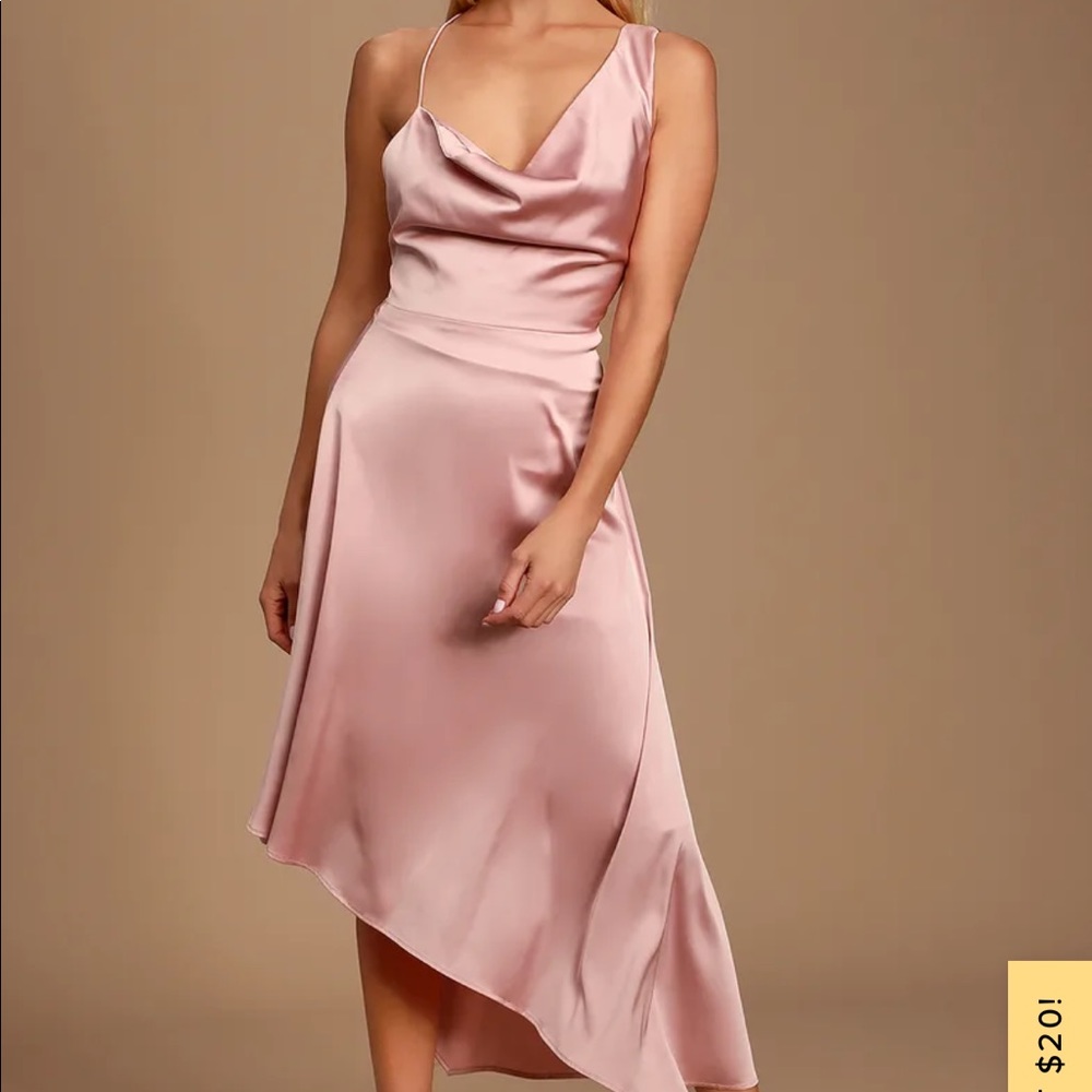 New pink asymmetrical dress
